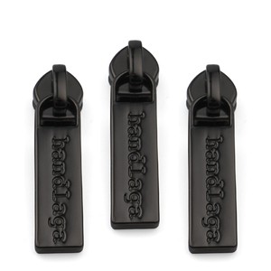 Customised Zip Puller Gunmetal Number 5 Zipper Pulls Engraved Metal Zipper Pull Logo for Luggage Bag Sewing Accessories