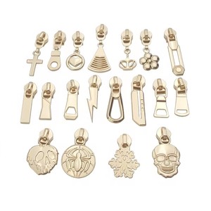 Oem Sizes Shoe Bag Garment Accessories Backpack Jacket Metal Zipper Slider Customized Embossed Logo Metal Zipper Puller