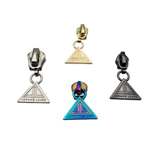 Factory Price Personalized Metal Zipper Slider Custom Logo Rainbow Zipper Pulls Charms Puller for Garment Bags
