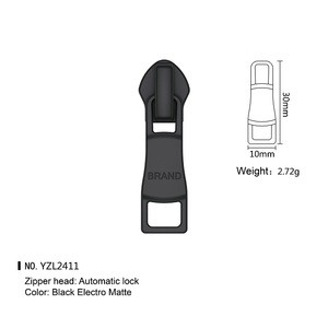 Custom Logo Zinc Alloy Zipper Slider Semi-Lock Nylon Material Supply Customers