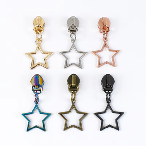 Meetee ZT946 5# DIY Colorful Cute Star Shaped Zipper Pulls Accessories for Bags Jackets Garment Zipper Sliders for Nylon Zipper