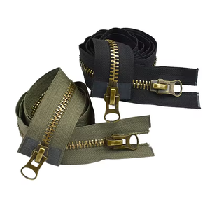 High Quality for Brass Zipper 5# 8# Eco-Friendly Nylon Double Sliders Auto Lock Bronze Long Chain Open-End Jacket Accessory