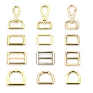 High Quality Hardware Accessoires Swivel Metal Snap Hook Rectangle Ring Slider Buckle D Ring Bag Hardware Kit
