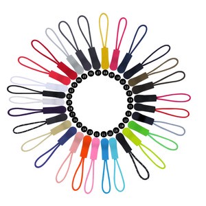 Wholesale Custom Factory Direct Backpack Accessories Zipper Sliders Plastic Zipper Sliders Colored Rope Silicone Zipper Sliders