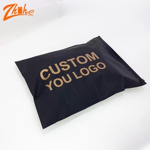 Customized Printing Logo Plastic Zipper Slider Frosted Matte Black Zip Lock Compostable Zipper Packaging Bag for Clothes