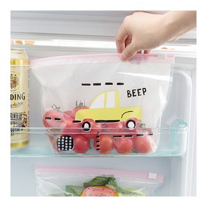 Custom Food Grade Transparent Fridge Keep Fresh Fruit Vegetables sealed Slider Zipper Freezer Storage Bag