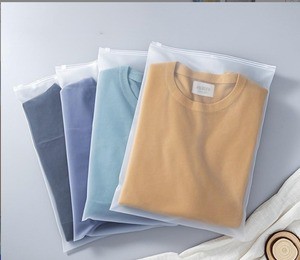 Custom Printed Biodegradable Plastic Bags - Eco-Friendly EVA Zipper Pouch with Matte Finish Matte Frosted Clothing Bags