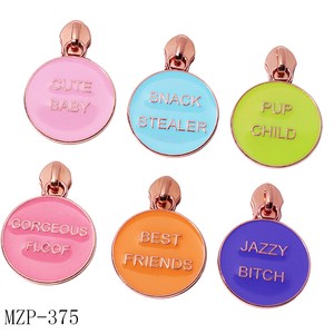 Custom Handbags Metal Zipper Puller Slider Brand Logos Round Shape Purse Zipper Tags Enamel Accessory Metal Zipper Puller Charms
