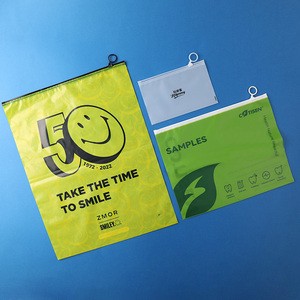 Customizable Reusable Resealable Plastic Zipper Slider Bag for Clothes Shopping and Garments Storage with Logo Printing