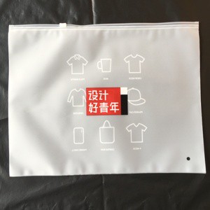 Wholesale Custom Logo Zipper Clothes Packaging Frosted Plastic Ziplock Bag With Zipper Slider for Clothes