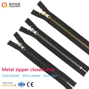 Factory Fast Delivery No. 5 Closed-end Single-open Double-open Real Copper Zipper Metal Zipper