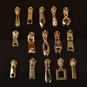 Custom High Quality Gold Slider Auto Lock Metal Zipper Head Puller 5# 3# for Bags