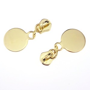 Wholesale Metal Customized Round Zipper Puller Laser Engraving Logo Zipper Slider