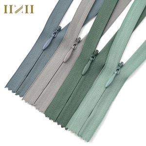 Manufacture Wholesale 3# Colorful Invisible Zipper Nylon Lace Fabric Tape Zipper for Garment Pants Bag Hidden Teeth Nylon Zipper