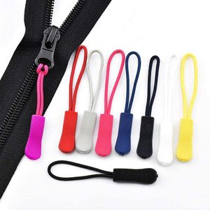 Custom Replacement Zipper Pulls Black Zipper Puller Cord Extender For Backpacks, Jackets, Luggage, Purses, Handbags