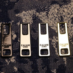 High Quality Custom Design Logo Zipper Pull Metal Engraving with Eco-Friendly Electroplating Brand LOGO Zipper Sliders