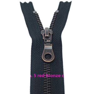 Genuine for YKK No. 5 Bronze Eco-Friendly Metal Zipper 12CM-70CM Black Color for Garments Bags Pockets Pants Buttons