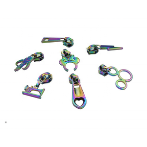 Rainbow Color Metal Zipper Puller Slider Creative Pattern Nylon Zippers for Clothing/Bags/Shoes Colorful Zipper Puller