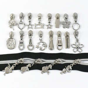 Deepeel 5# Metal Zipper Slider Pull Replacement for Nylon Zippers DIY Repair Parts Sewing Accessories