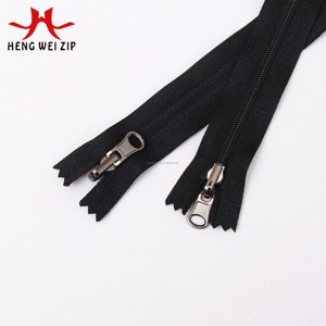 HW OEKO EU Environmental protection #3 Nylon Double-sided Guide Slider Zipper with Auto-locking Closed End Zipper 3