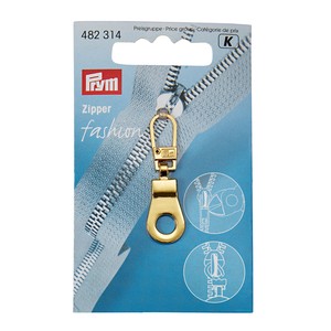 Prym 482314 Fashion Metal Gold Zipper Pullers Eyelet for Clothing, Bags