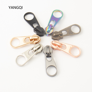 Custom Zinc Alloy #5 Non Lock Nylon Zipper Puller Metal Zipper Slider Black Zip Puller Replacement