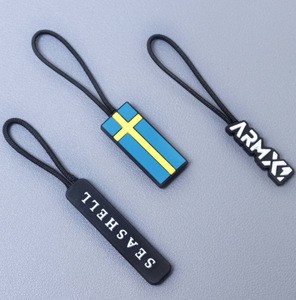 2025 New Custom Logo Zipper Puller Rope Garment Zipper Puller Slider Brand Logo