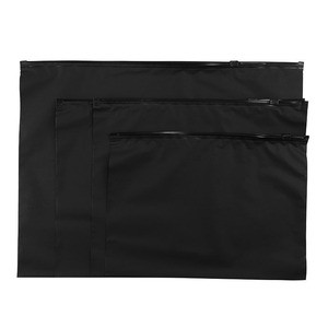 Customized Recyclable Black Color Zipper Bag Slider Zipper Lock Self Sealing Black Color Plastic Packaging Bag