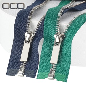 OCO Custom Zipper Jacket Sewing Metallic Zipper 5# Fermeture Eclair Open End Metal Zip for Clothing Accessories