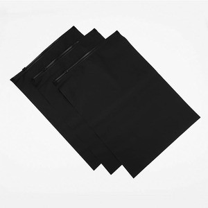 Customized Recyclable Black Color Zipper Bag Matte Self Sealing Black Color Slider Packaging Bag For Clothing