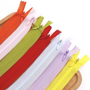 Long Dark Invisible Nylon Auto Lock Slider Zippers for Clothing Cushion Manufacturers Wholesale High Quality Closed-end/Open-end