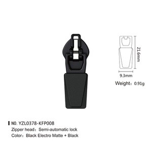 Custom Logo Zinc Alloy Zipper Slider Semi-Lock Nylon Material Supply Customers