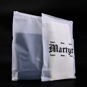 Custom Logo Clothing Packaging Frosted Zipper Bags Clear Frosted Ziplock Plastic Zip Bag