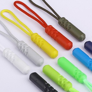 Popular Design String Cord Colorful Bag Zip Slider 3d Silicone Zipper Puller PVC Zipper Slider Rubber Zipper Head Slider