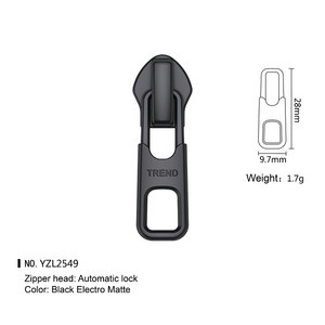 Custom Logo Zinc Alloy Zipper Slider Semi-Lock Nylon Material Supply Customers