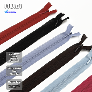 Zipper Colorful Invisible Nylon Zipper With Water Drop Puller Close-end Invisible Zipper for Clothes Lady's Dresses