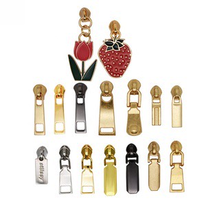 Wholesale Handbag Zip Puller Slider Metal Zipper Pullers Slider Design Zipper Pulls for Bag Accessories Custom Made 3#5#
