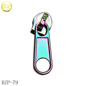 Wholesale Garment Accessories Puller Blank Alloy rainbow Metal Zipper Slider for Baby Shoes