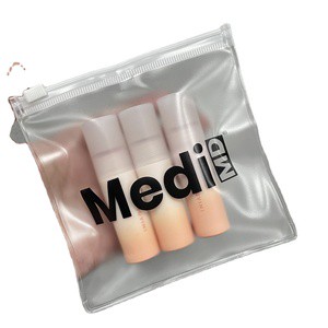 Frosted pvc zipper bag for cosmetics jewelry packaging custom zip top clear black or white luxury plastic pouch reusable