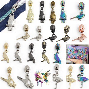 Hot Sale Bird Shape Metal Zipper Pulls High Quality 5# Nylon Clothes Zipper Sliders for Handbag/Pouch/Purse