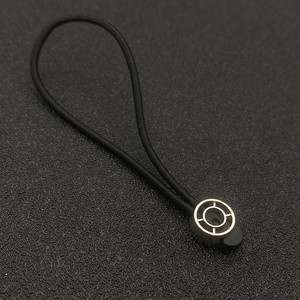 Wholesale Custom Plastic Zipper Pull with String Oem Rubber Puller with Metal Cord Stopper for Clothing Bag Zipper Slider