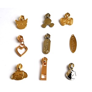 Metal Zipper Pull Logo Replacement Alloy Gold Zipper Sliders Ring Zipper Bag Accessories