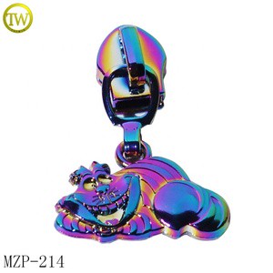Wholesale Cute Cartoon Design Puller Accessory rainbow Plated Bags logo Zipper Pulls Slider Tags for Shoes