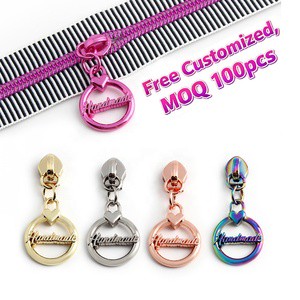 Nolvo World 5# Metal Zipper Slider Circle Shape Handmade Zipper Pullers for DIY Replacement Sewing Accessories Garments/Bags