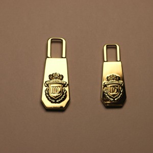 High Quality Custom Design Logo Zipper Pull Metal Engraving with Eco-Friendly Electroplating Brand LOGO Zipper Sliders