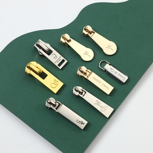 Factory Wholesale Custom Logo Slider Metal Zipper Puller with Zinc Alloy Custom Brand Zipper Sliders Option