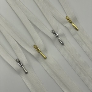 Genuine Bulk for Invisible 2CC 3CC Sliders Electroplated Silicone Zipper Smooth Non-Stuck Closed End Gold White Eco-friendly