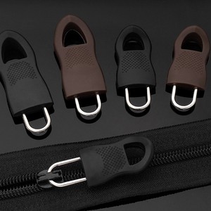 Brown Black Removable Metal Rubber Zip Puller Replacement Detachable Zipper Slider
