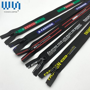 WS Custom Logo 3#5# Printing Multi Color PU TPU PVC Long Chain Waterproof Zipper