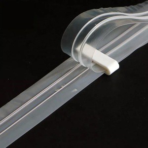 Lanke PE Color Sealing and Handle Plastic Double Line Zipper Clear Translucent PVC Plastic Zipper Long Chain Roll Zipper Bag